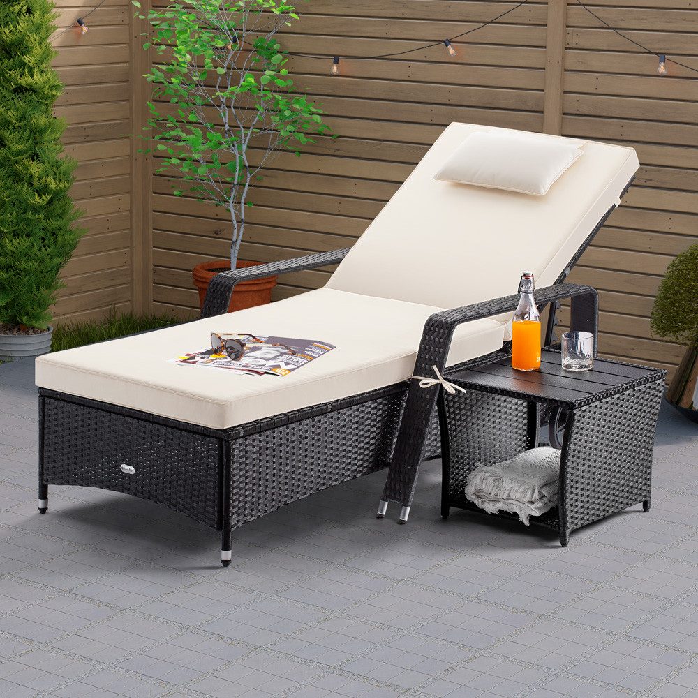 Casaria Beistelltisch (1-St), Polyrattan WPC Tischplatte günstig online kaufen