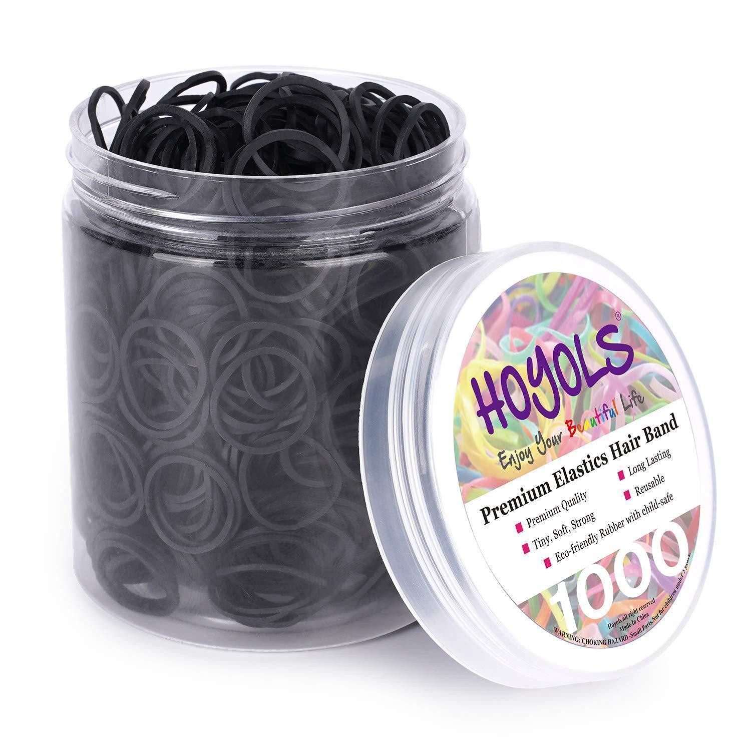Haargummi 1/2 Zoll Kleine schwarze Gummibänder Elastische Mini Haarbänder Baby