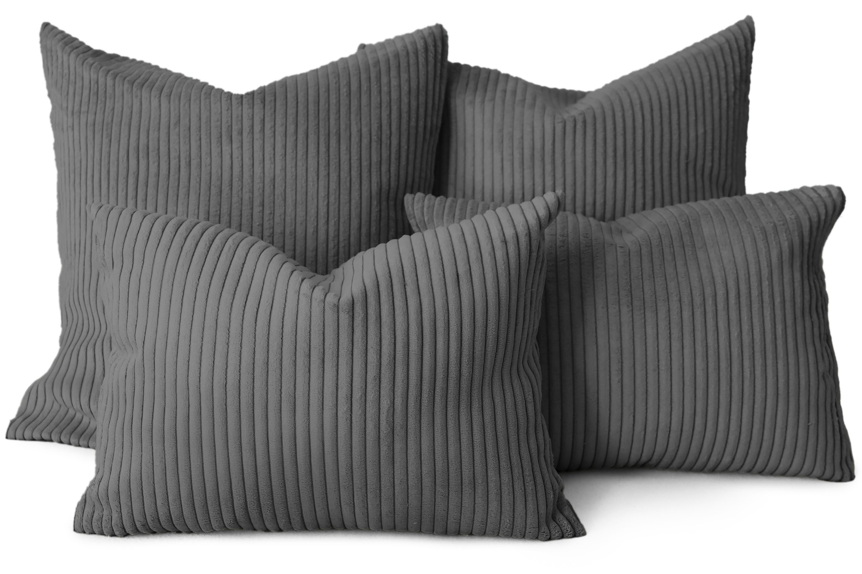Amilian Dekokissen Sofakissen 4er Set mit Füllung - 2x 45x45 + 2x 35x45 cm, Hotelverschluss, waschbar, formstabil