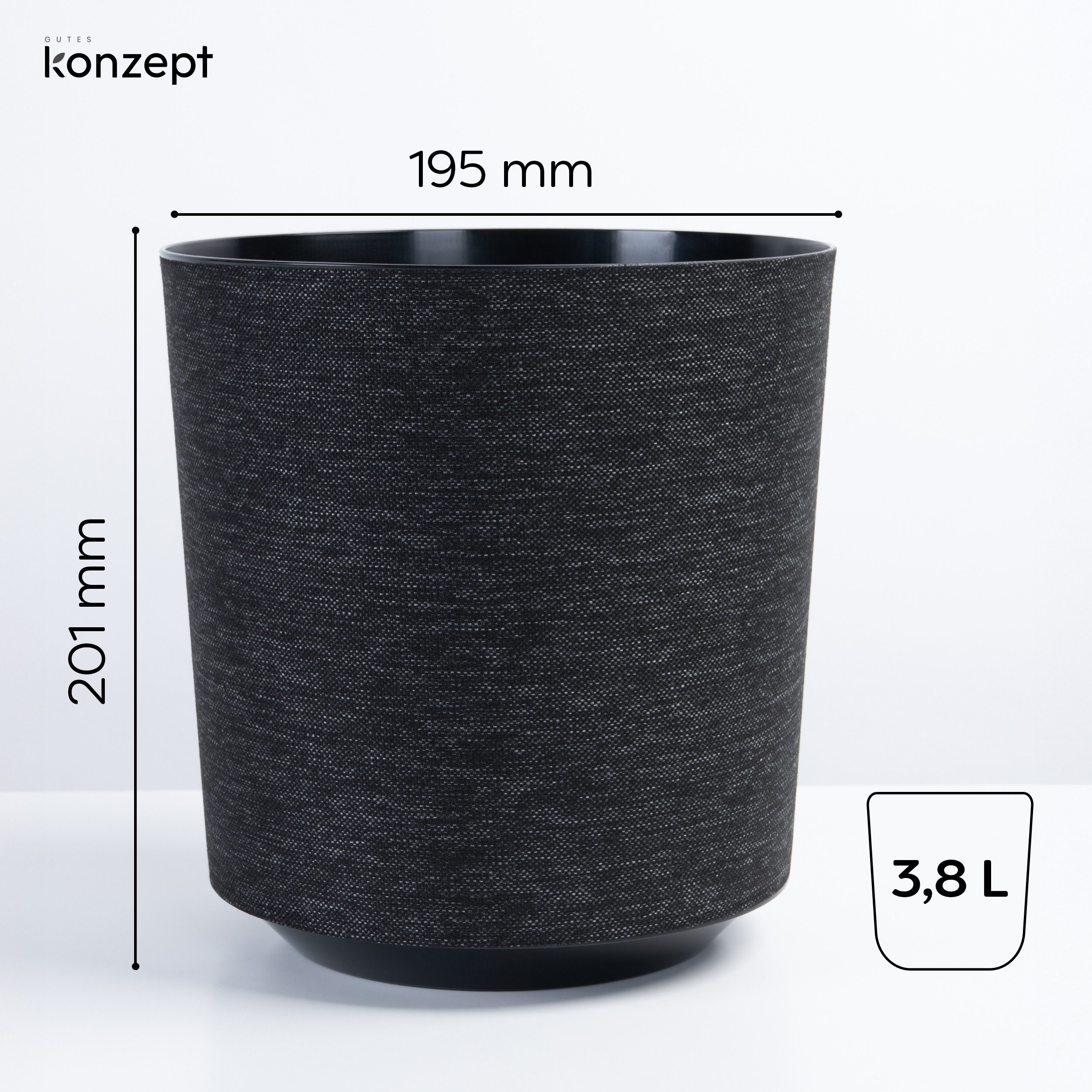 KONZEPT Blumentopf Pflanztopf in Textil-Optik (2 günstig online kaufen