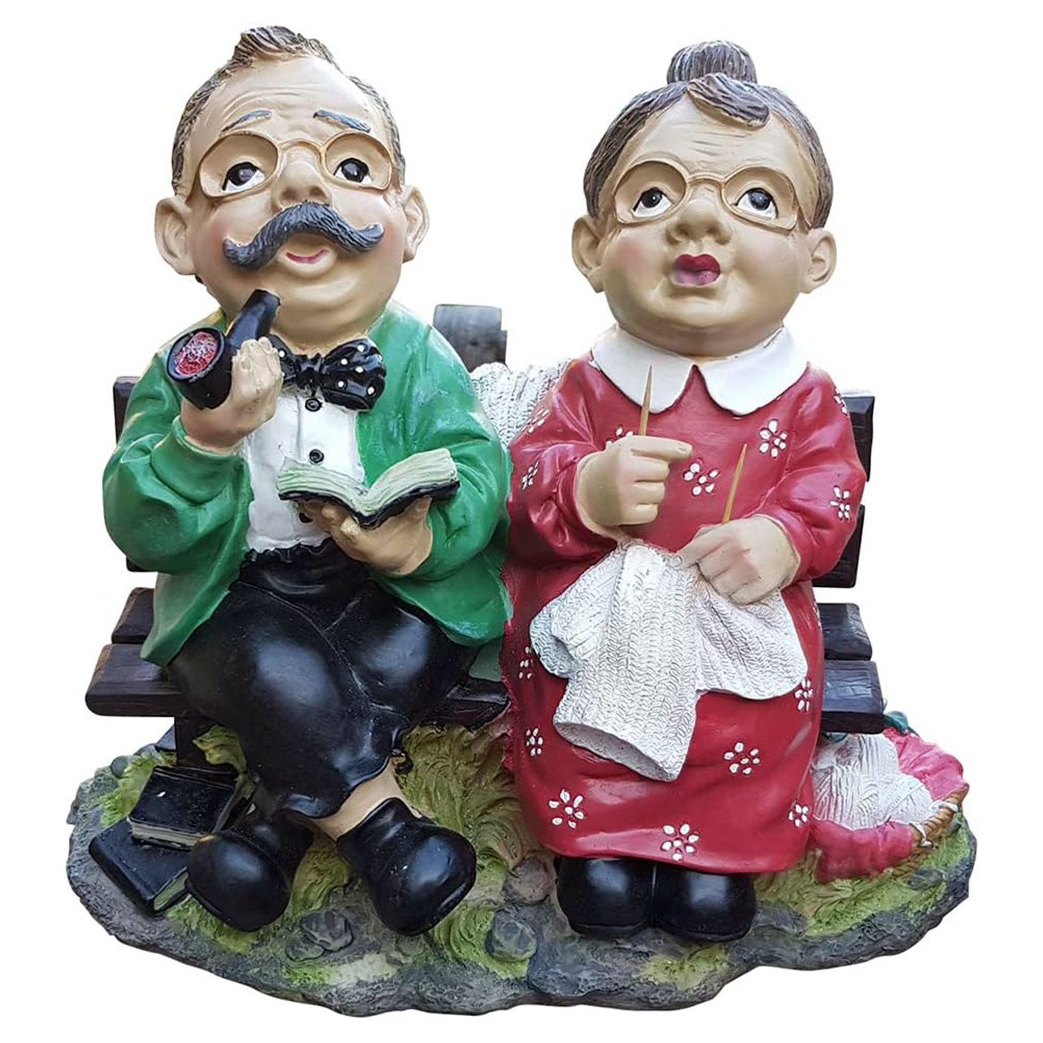 Fachhandel Plus Gartenfigur Gartenfigur Opa und Oma auf einer Gartenbank Pa günstig online kaufen