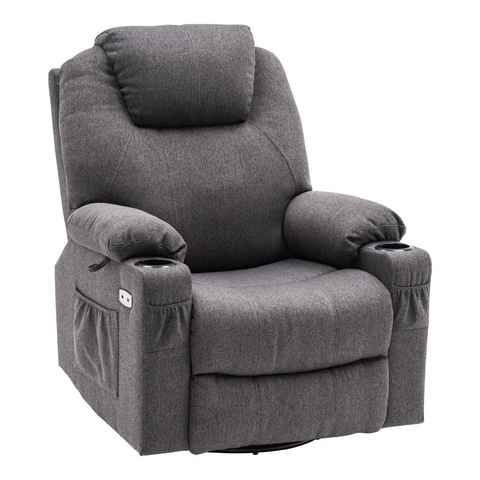 MCombo Relaxsessel MCombo Elektrisch Relaxsessel Massagesessel 7070 Dreh+Heizung+Schaukel, 240° Dreh und Schaukel, mit Heizung und Vibration, 100 x 84 x 109 cm