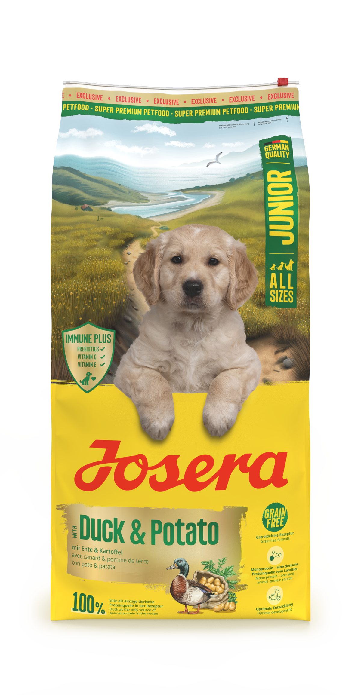 Josera Junior Duck & Potato 12,5kg, Trockenfutter für: Hunde, Junior All Size, für wachsende Hunde aller Größen