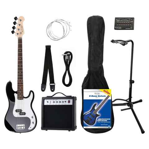 Rocktile E-Bass PB Precision-Style Bassgitarre, Spar-Set, inkl. Verstärker, Metro-Tuner, Gigbag, Gurt, Kabel & Gitarrenständer, inkl. Verstärker, Gigbag, Gurt, Kabel, Metro-Tuner und Gitarrenständer