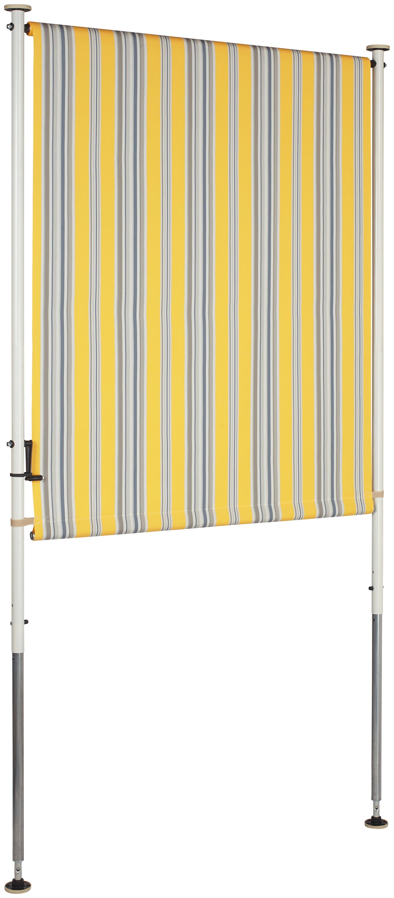 Angerer Freizeitmöbel Klemm-Senkrechtmarkise gelb/grau, BxH: 150x225 cm