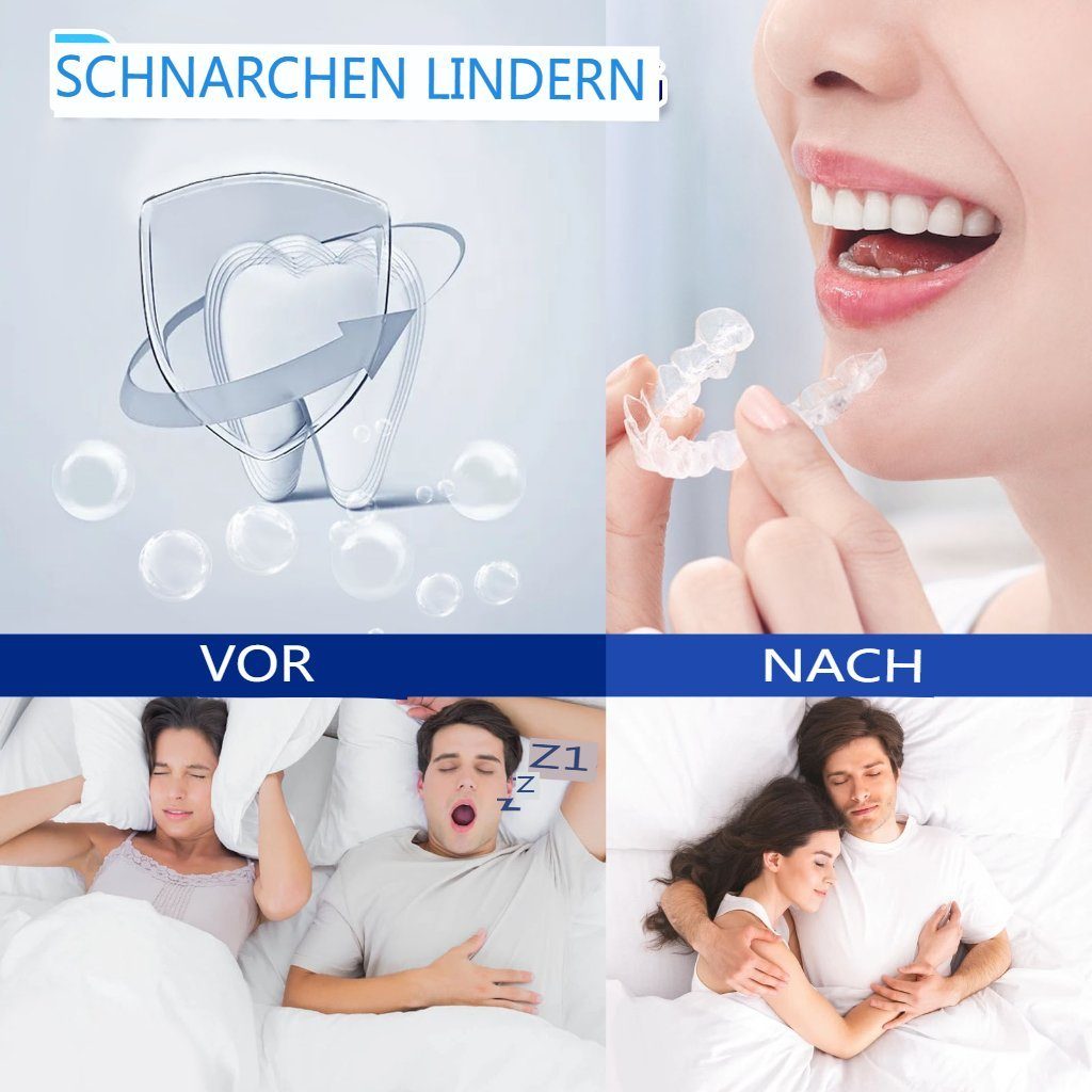 Zahnschiene, (4-tlg), Stück Beesjuy Zähneknirschen Aufbissschiene, 4 Zahnschutz Anti-Schnarchen, Insma