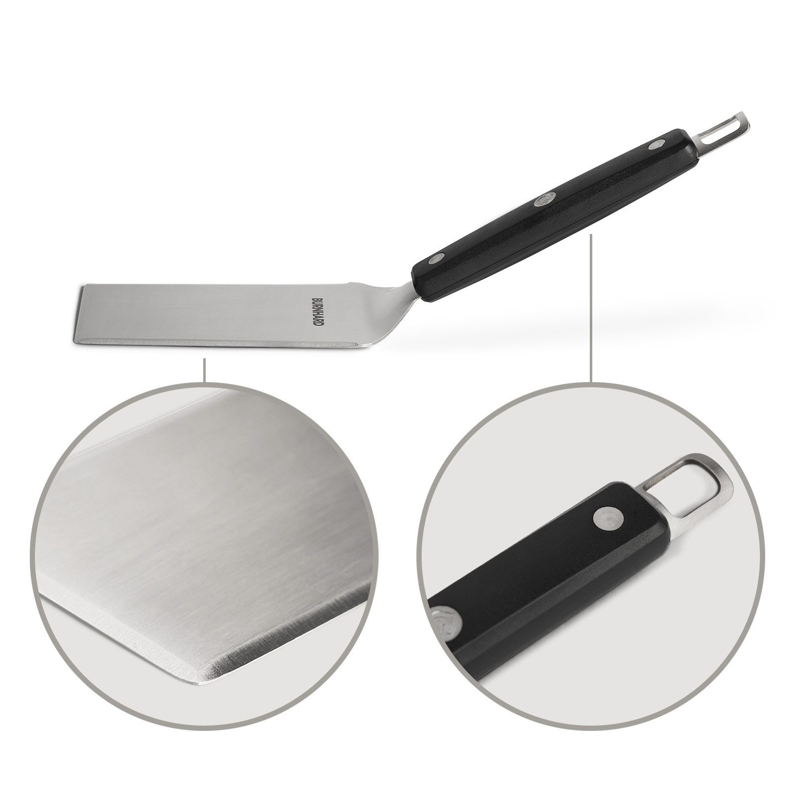 BURNHARD® Grillbesteck-Set Grillspachtel und Grillschaber, Set 2-tlg. Edelstahl, (2 tlg)