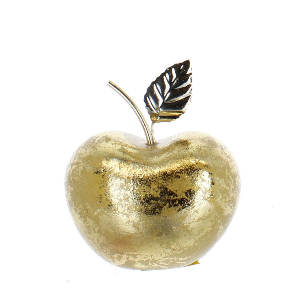 Dekofigur Deko Apfel - gold - ca. 10,5 x 7 x 12,5 cm