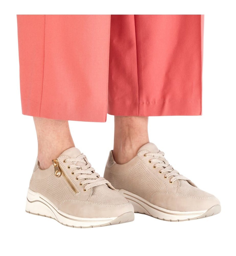 Rieker N9517 (Kunstleder) beige Damen Sneaker – Bild 4 von 5