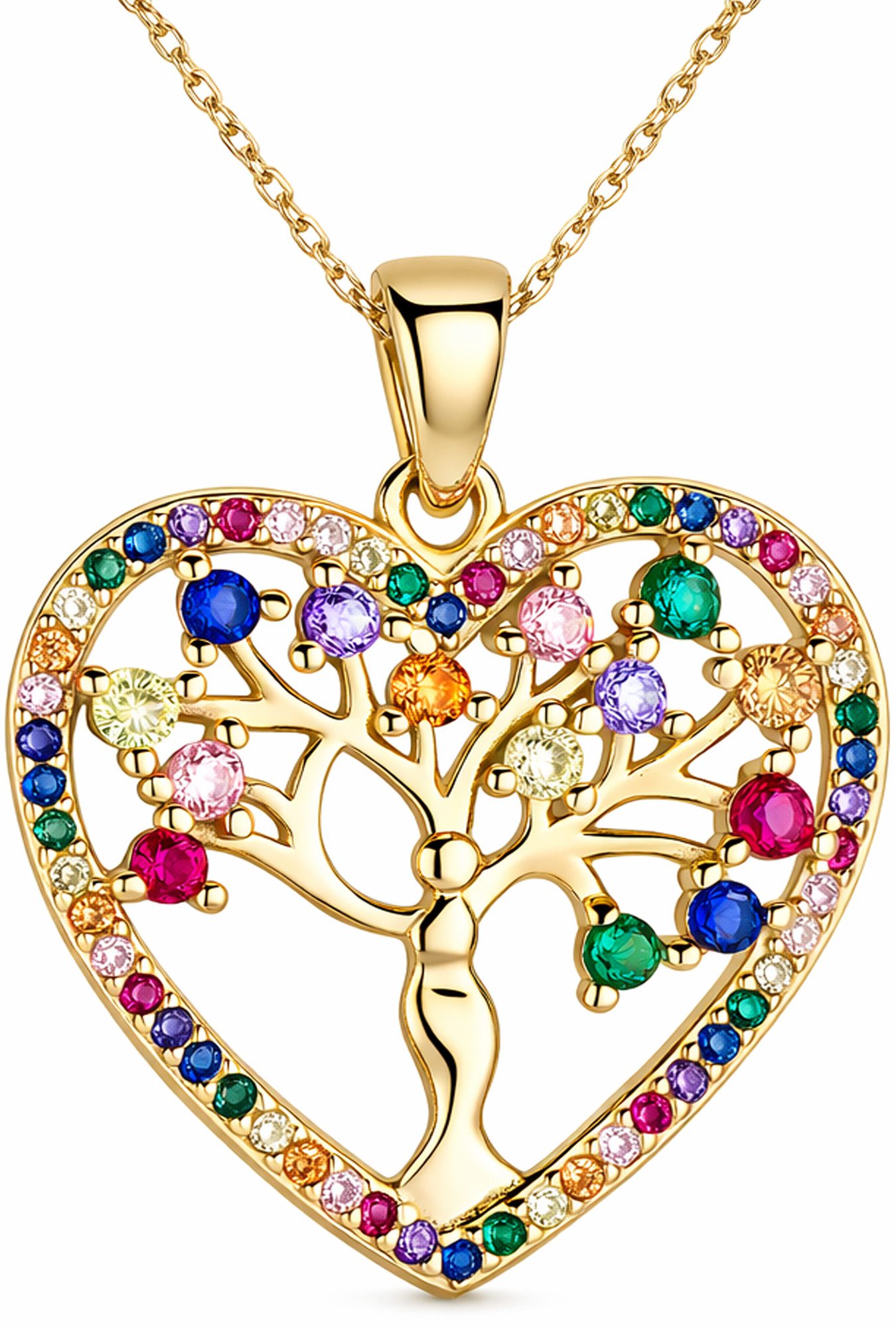 Limana Herzkette Lebensbaum Kette Damen Schmuck Herz Kette 925 Silber Geschenk Frau (Frauen Ehefrau Mutter Freundin inkl. Dose), Geburtstag Weihnachten Valentinstag Muttertag Jahrestag Hochzeitstag