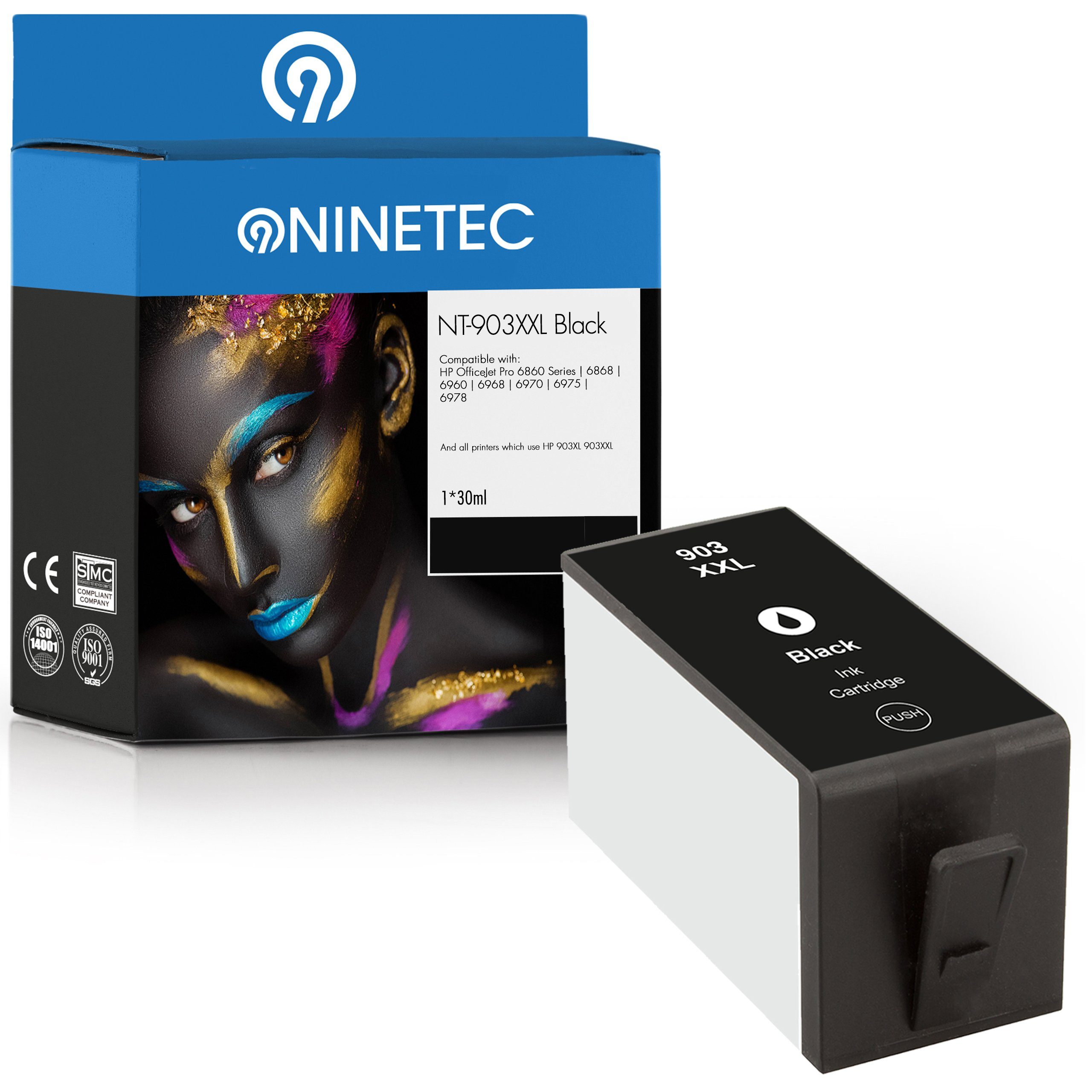 NINETEC ersetzt HP 903XXL 903 XXL Black (T6L99AE) Tintenpatrone