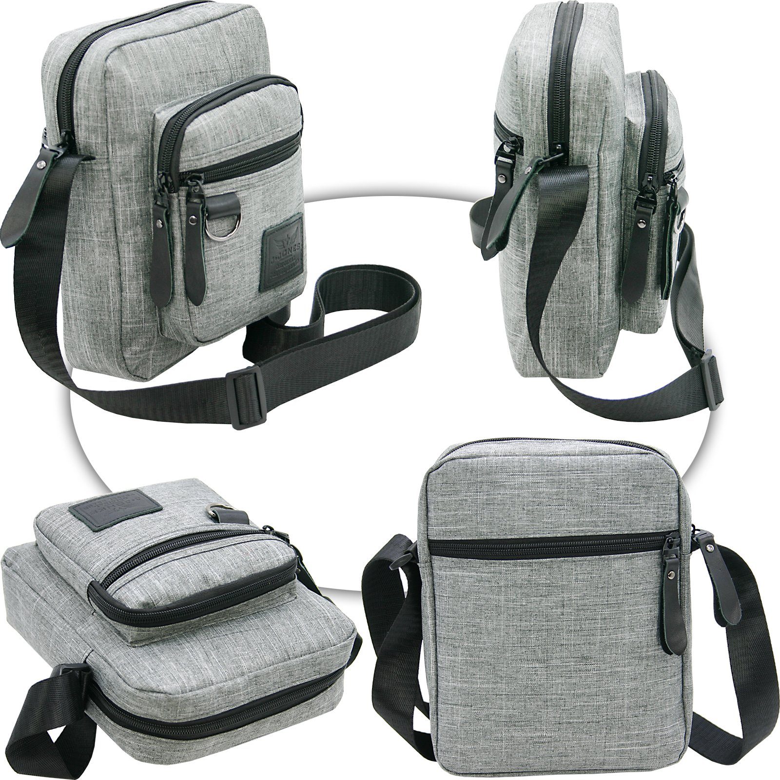 J JONES JENNIFER JONES Messenger Bag Kleine Herren Umhängetasche - Crossover Schultertasche, 19 x 23 x 10 cm