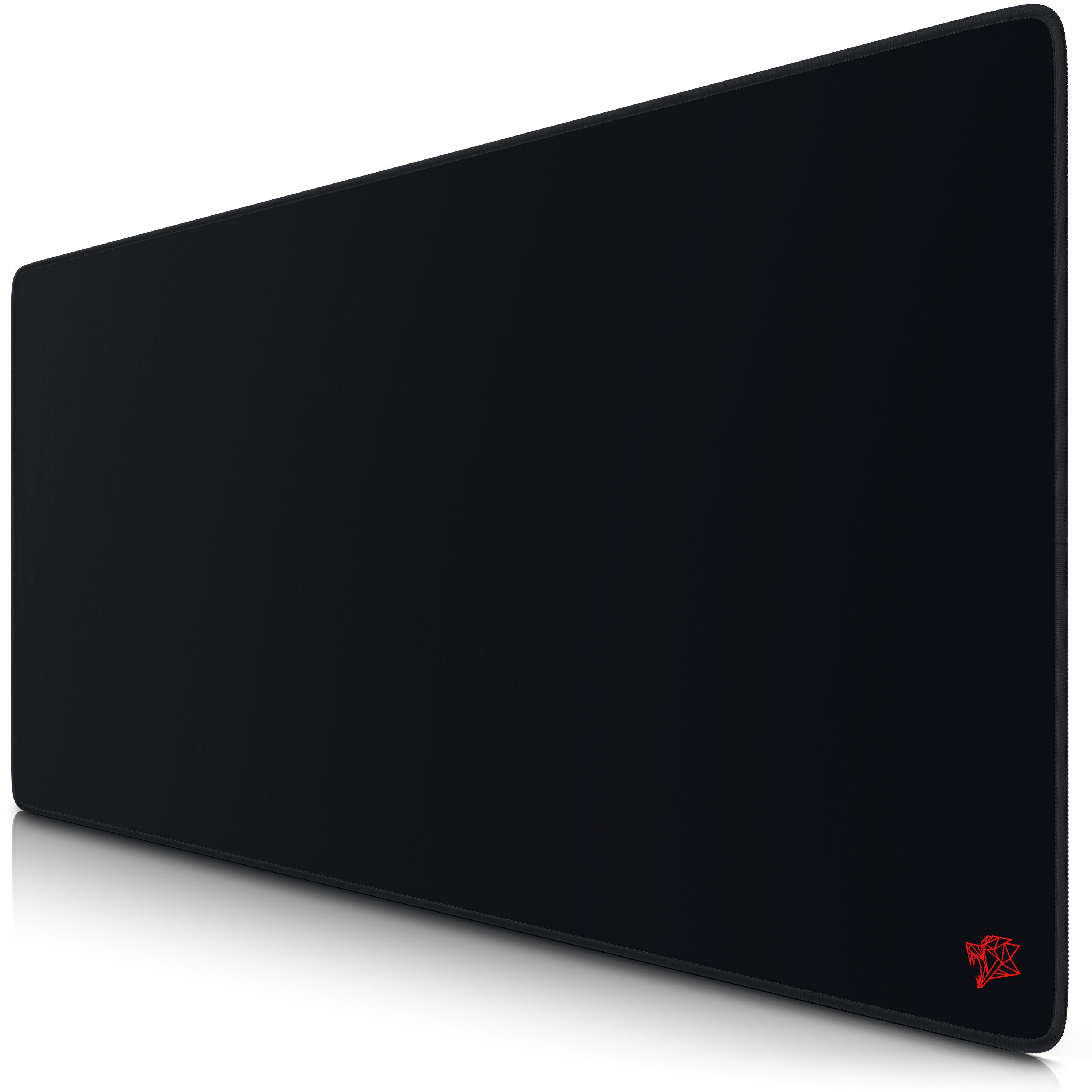 Titanwolf Gaming Mauspad XXL Speed Mousepad 900 x 400 x 3 mm, große Tischunterlage (1-St), rutschfest, abwaschbar, Geschwindigkeit & Präzision, Icon rot