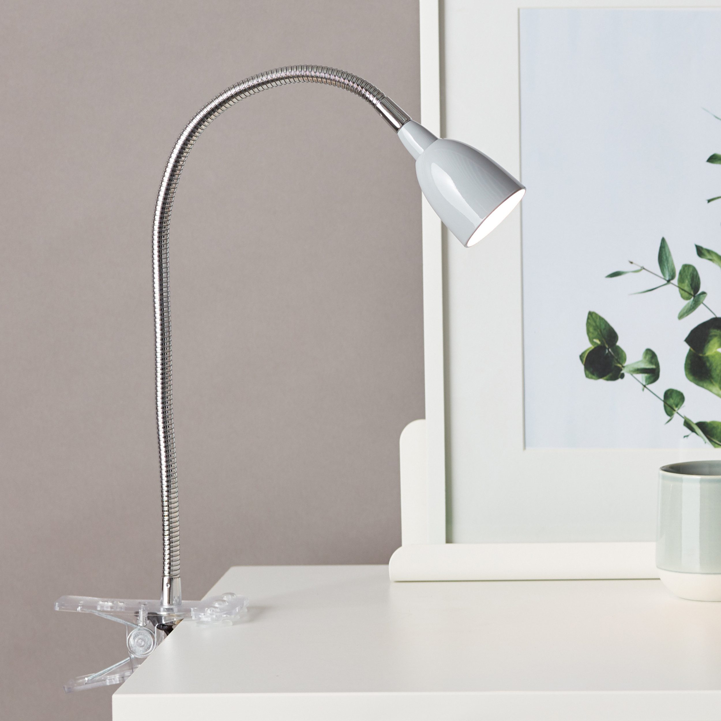 Lightbox Tischleuchte, LED fest integriert, Warmweiß, LED Schreibtischlampe, 38 cm Höhe, 2,4 W, 250 lm, 3000 K, schwenkbar
