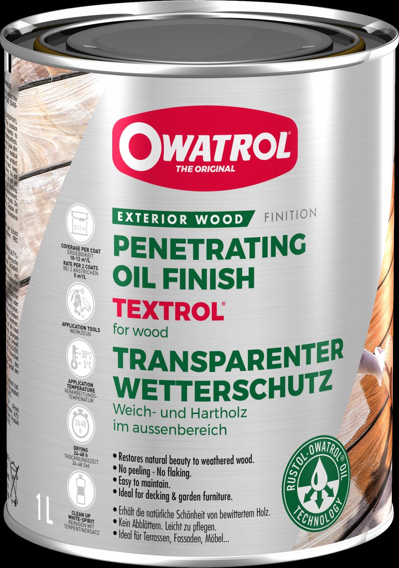 OWATROL Holzöl TEXTROL [1L] - Holzöl für den Außenbereich