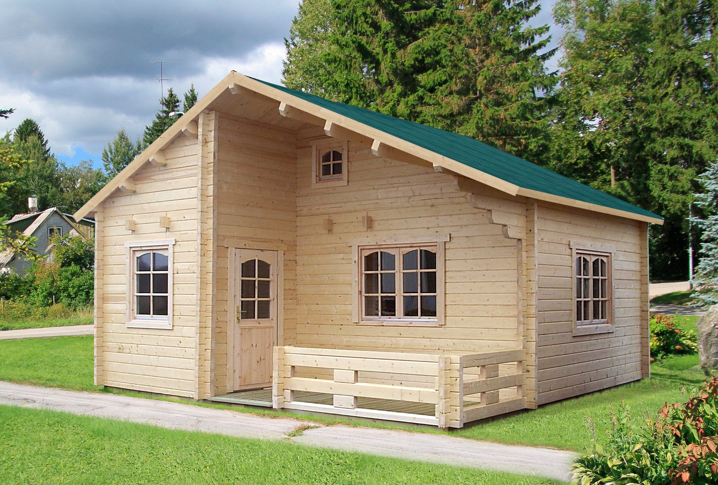 Palmako Gartenhaus Ferienhaus Emily, BxT: 590x570 cm, inklusive Fußboden