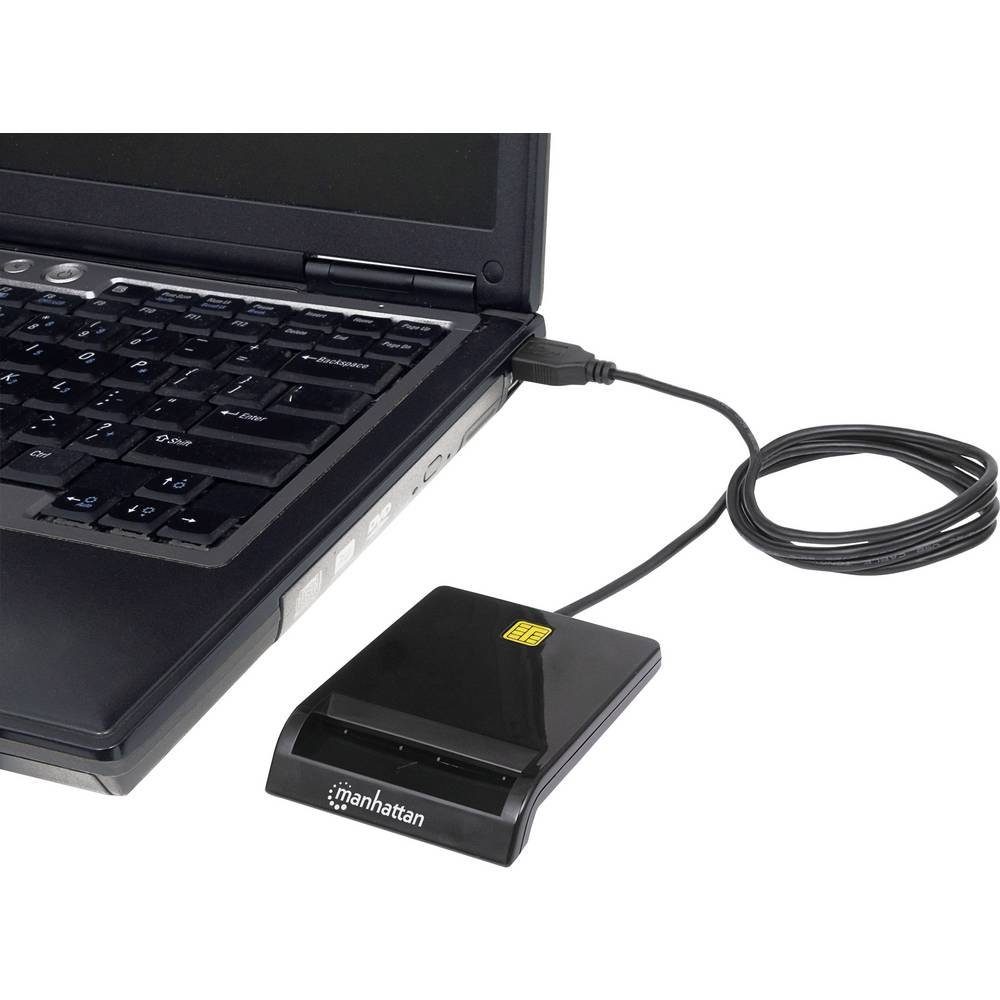 MANHATTAN HBCI-Chipkartenleser Smartcard-Lesegerät Chipkartenleser USB extern 102049
