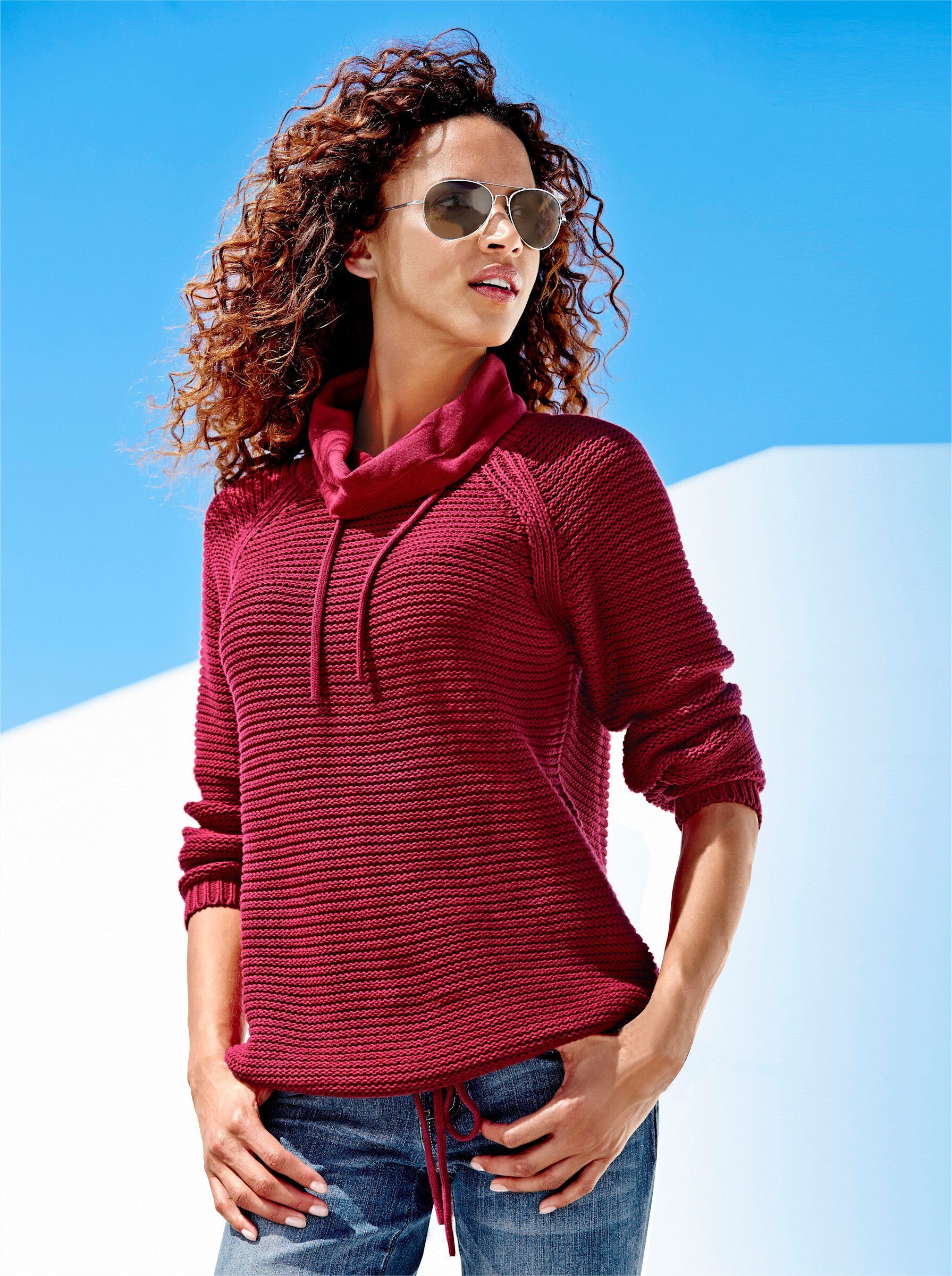 Witt Strickpullover Pullover Langarm Links-Strick, Jersey, Struktur