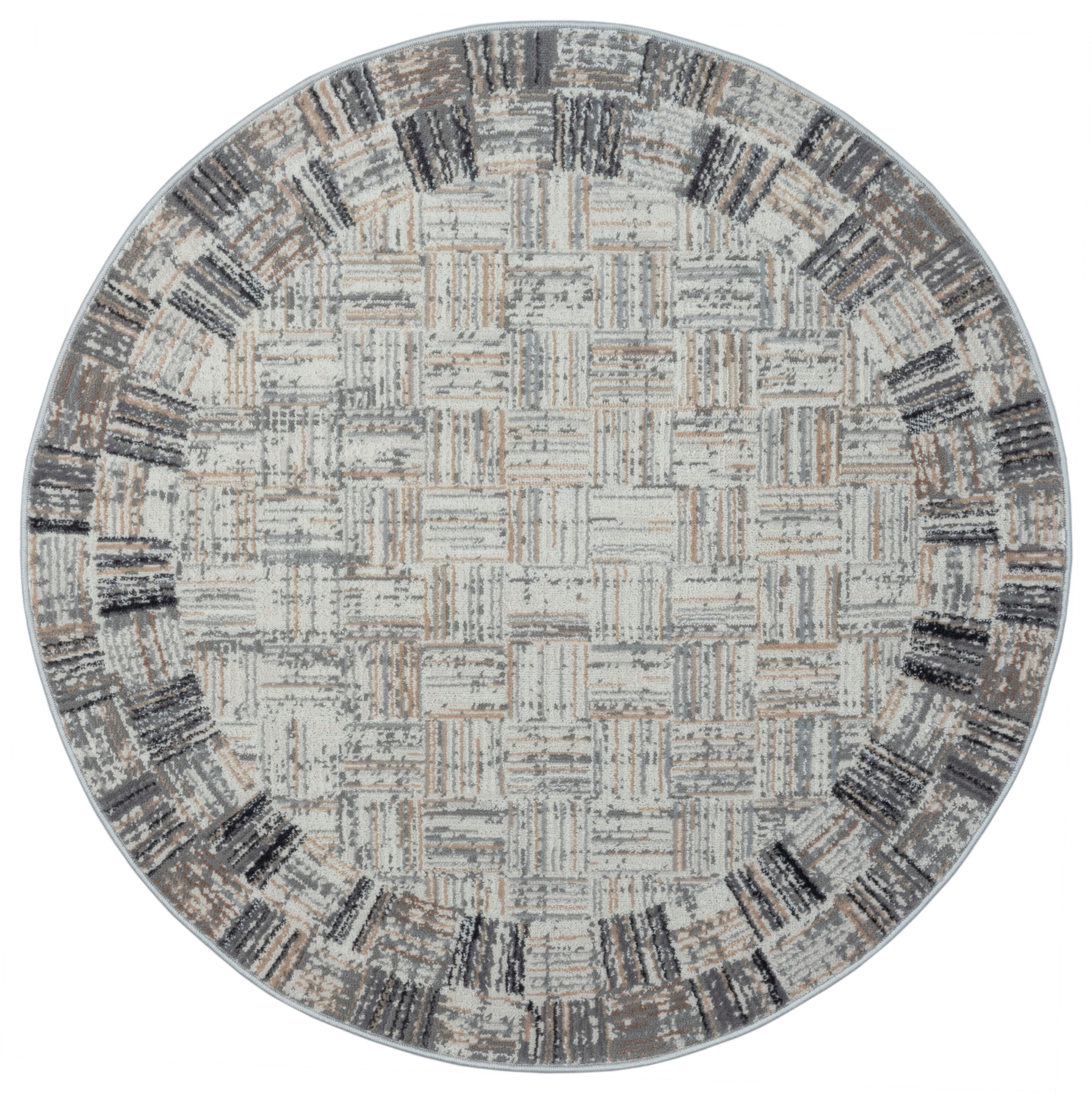 Myflair Möbel & Accessoires Teppich My Mood, rund, Höhe: 8 mm, Kurzflor, Scandi-Design, mit Bordüre, besonders weich durch Microfaser