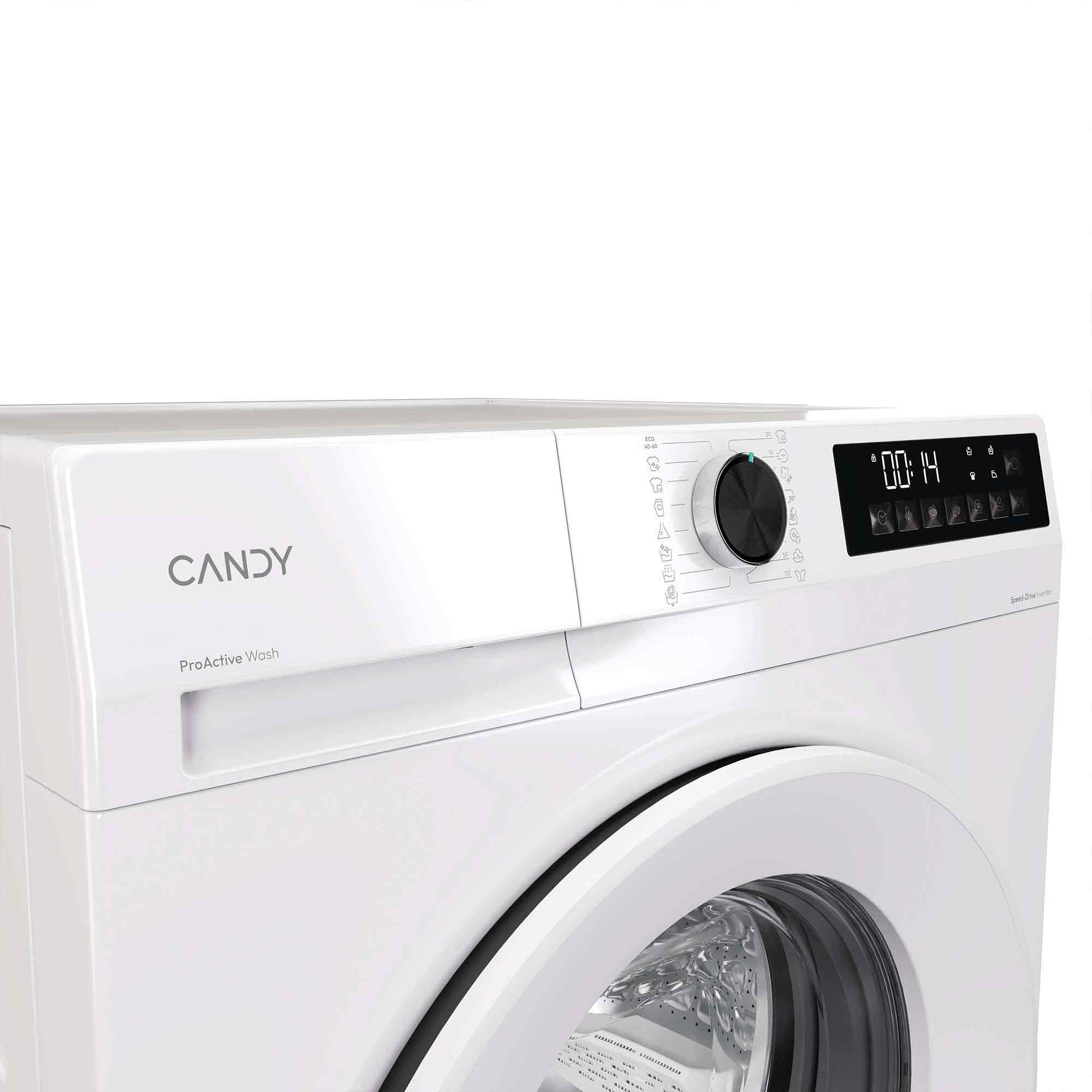 Candy Waschmaschine GD 4108-S, 10 kg, 1400 U/min, ProActiveWash, Dampffunktion, 4D-Display, Mengenautomatik