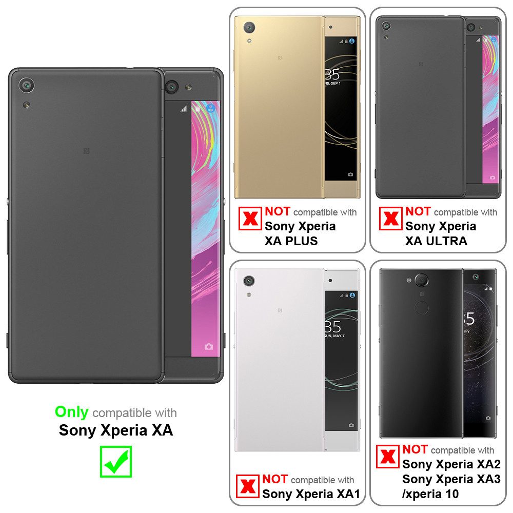 Cadorabo Handyhülle für Sony Xperia XA Hülle Sony Xperia XA, Schutzhülle Hülle mit Standfunktion, Magnetverschluss und Kartenfach