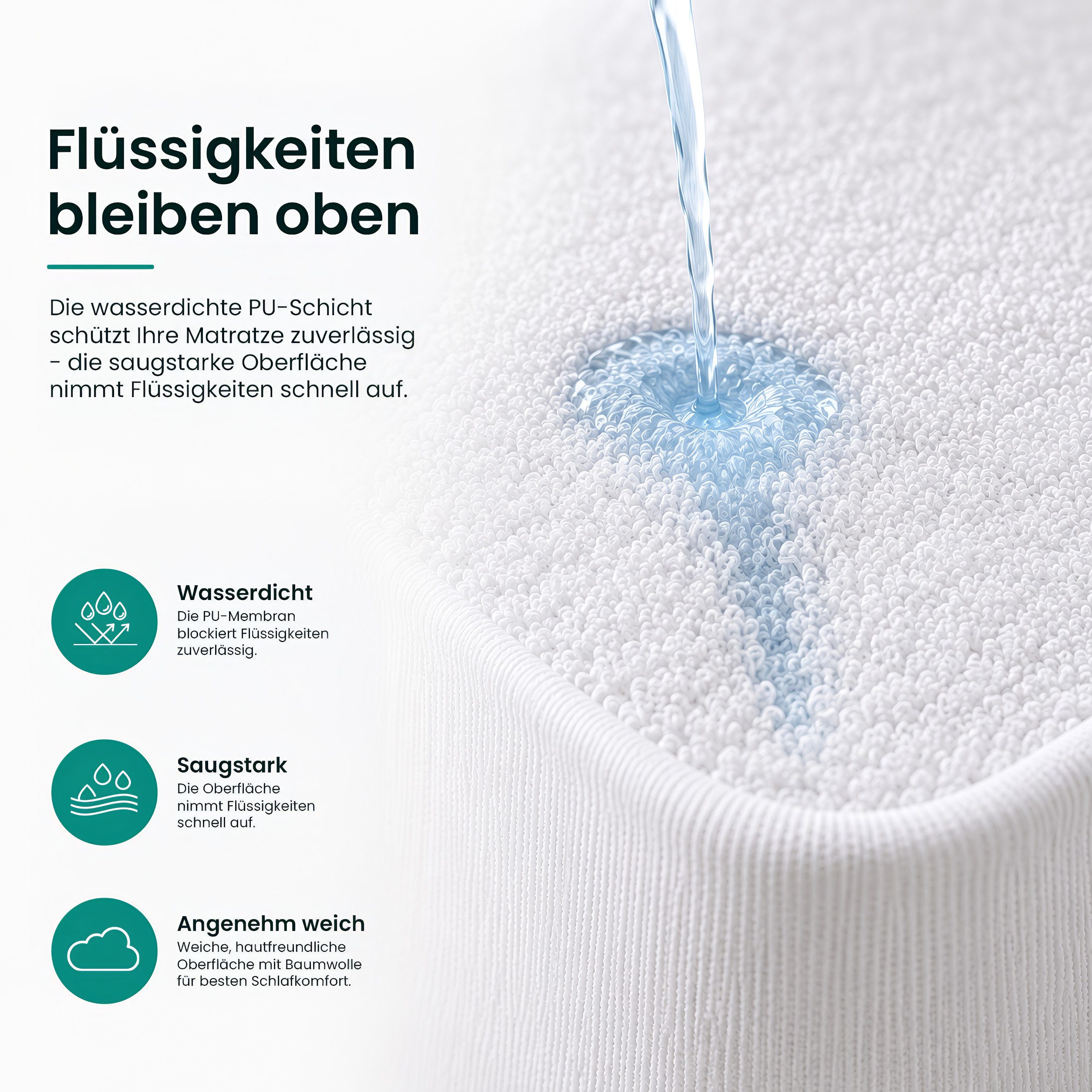 Matratzenschoner Wasserdichter, atmungsaktiver Matratzenschoner – leise & waschbar Gentle North – Bild 4 von 5