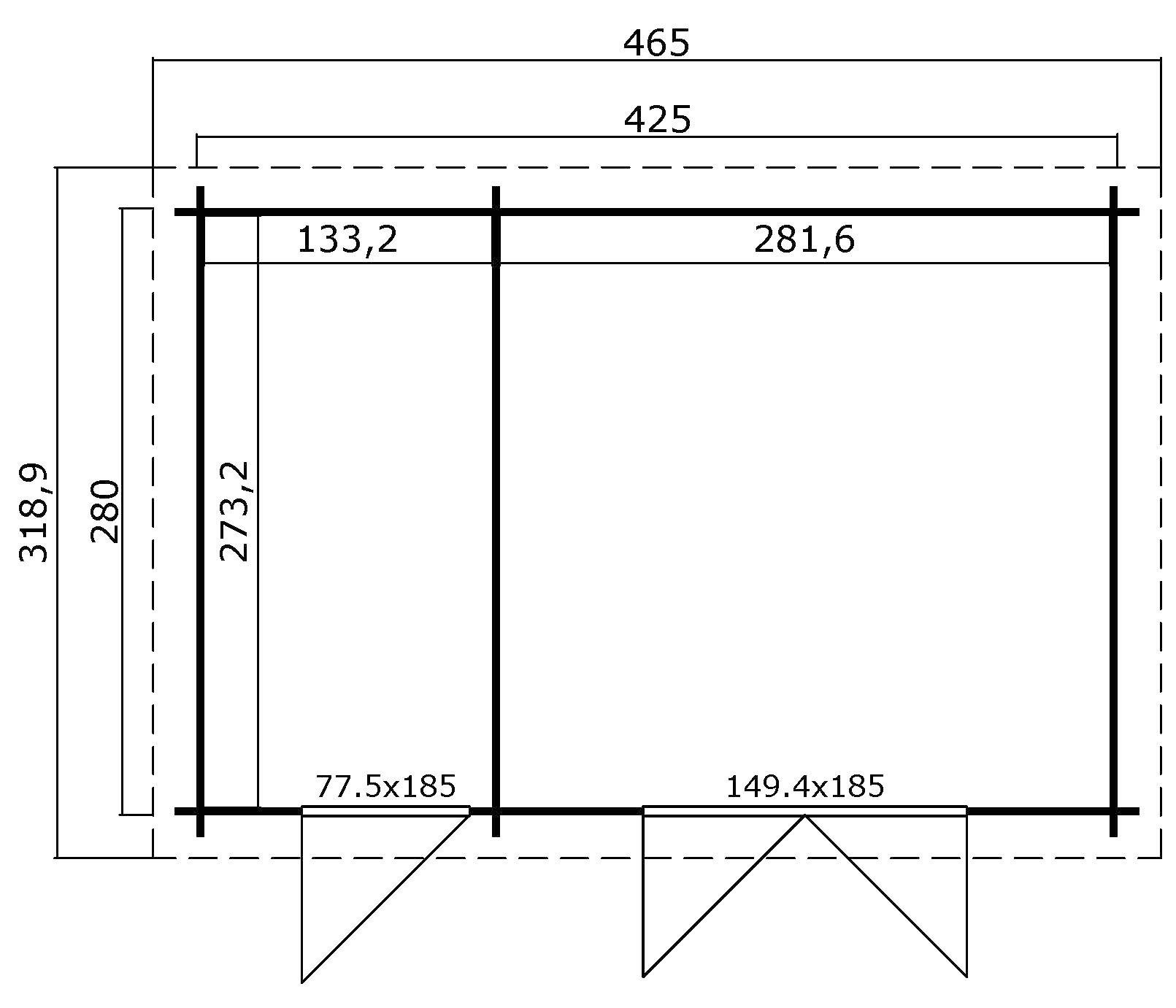 LASITA MAJA Gartenhaus Belmont 465x319 2, cm BxT: lichtgrau