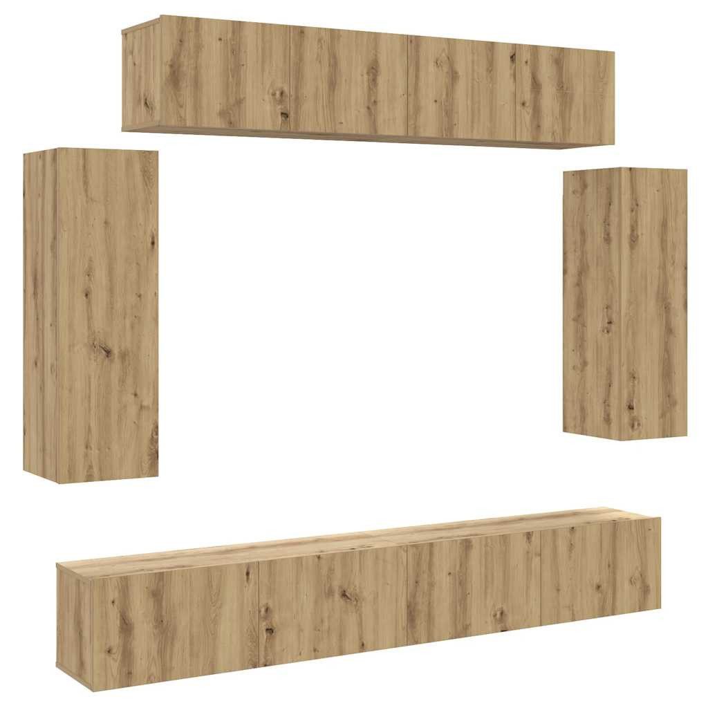 vidaXL TV-Schrank 6-tlg. TV-Schrank-Set Wandmontage Artisan-Eiche günstig online kaufen