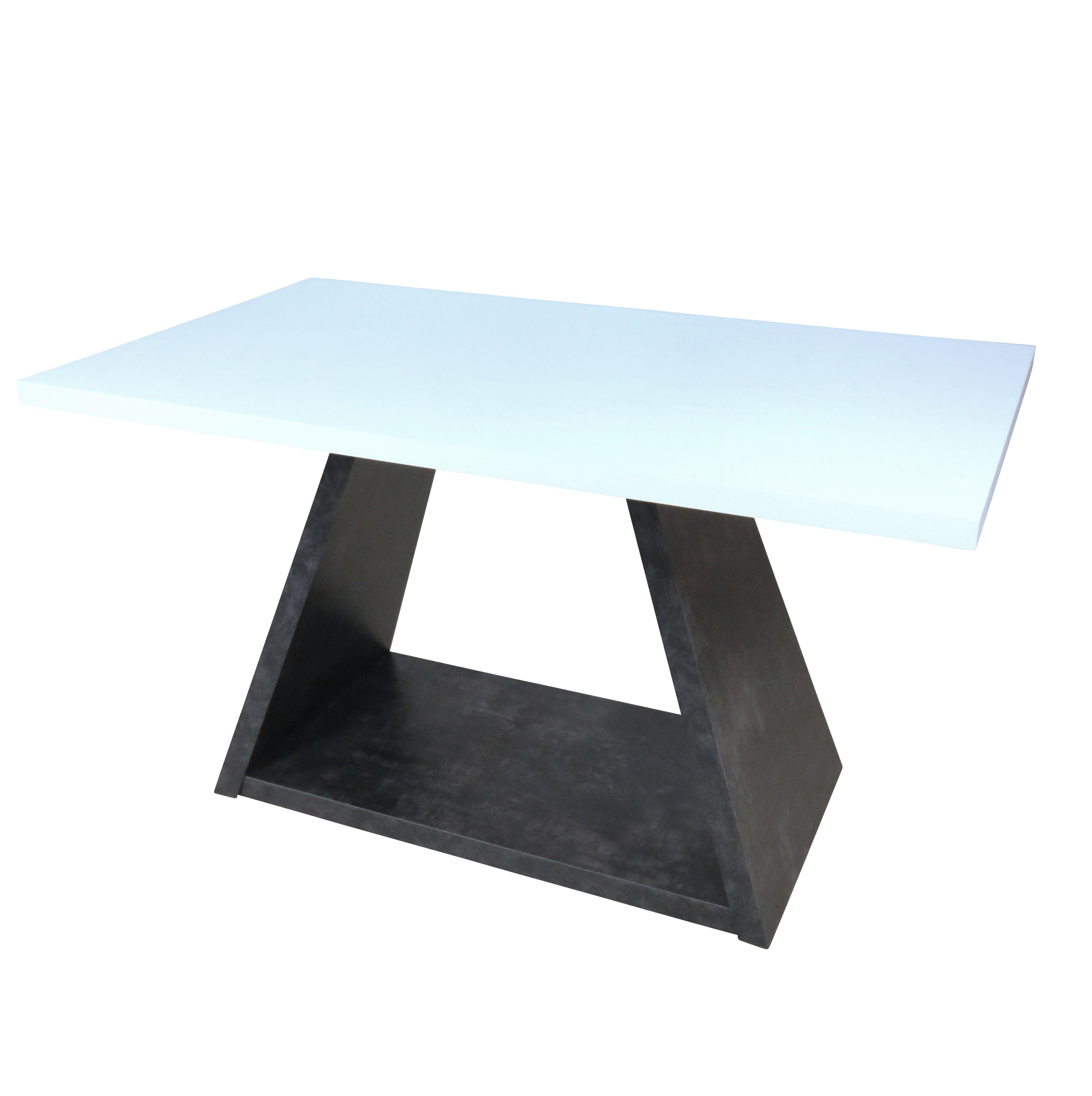 138x80 Grau/weiß (Tischplatte cm) Roland moebel-direkt-online Säulen-Esstisch