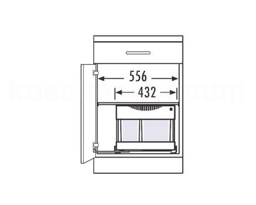 Hailo Einbaumülleimer Hailo Abfallsammler 3644801 TR Swing m Raumspar-Tandem-S-plus 18 + 12