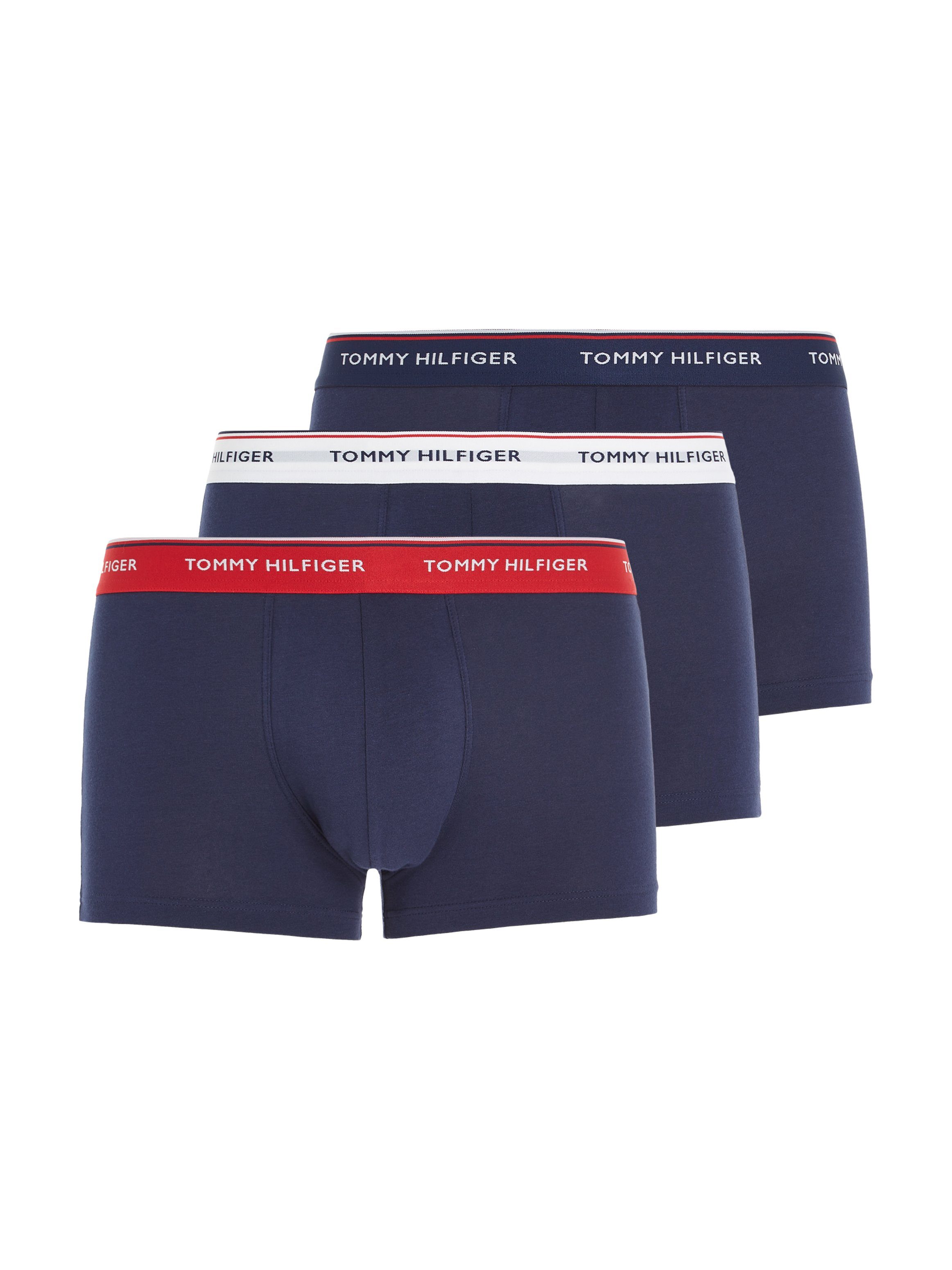 Trunk (Packung, Hilfiger LR blau 3P TRUNK Underwear mit Tommy Logo-Elastikbund 3-St., 3er-Pack)