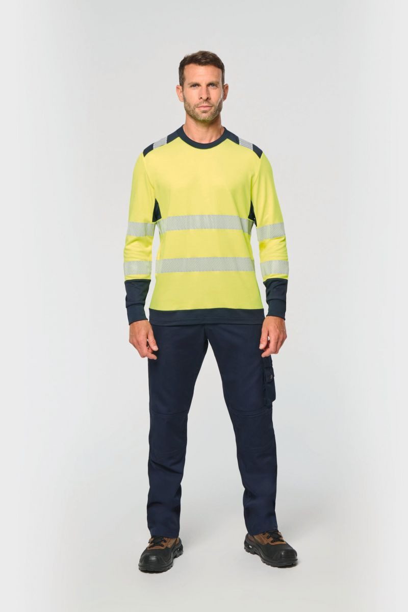 WK. Designed To Work Warnschutz-Shirt Recyceltes Sicherheits-T-Shirt mit langen Ärmeln