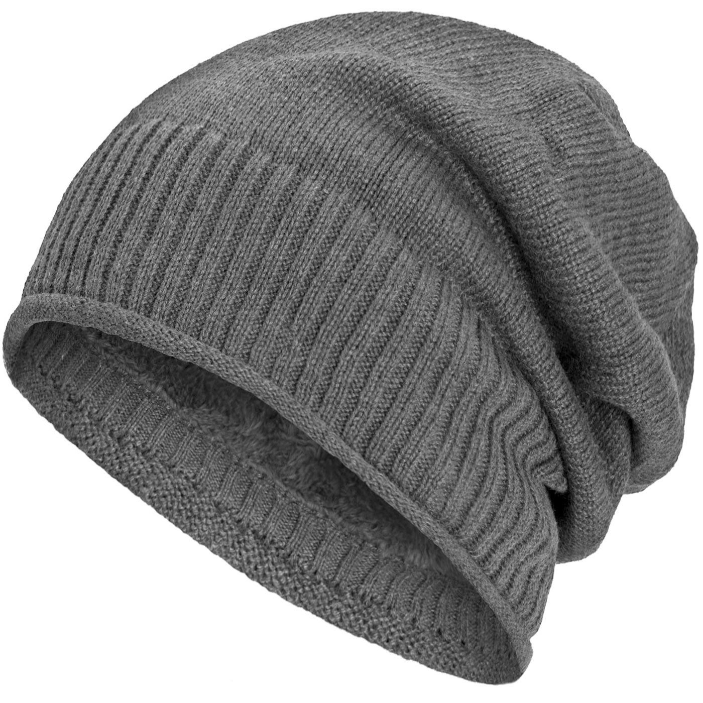 compagno Strickmütze (1-St) Gefütterte Wintermütze für Herren und Damen Mütze Beanie Haube