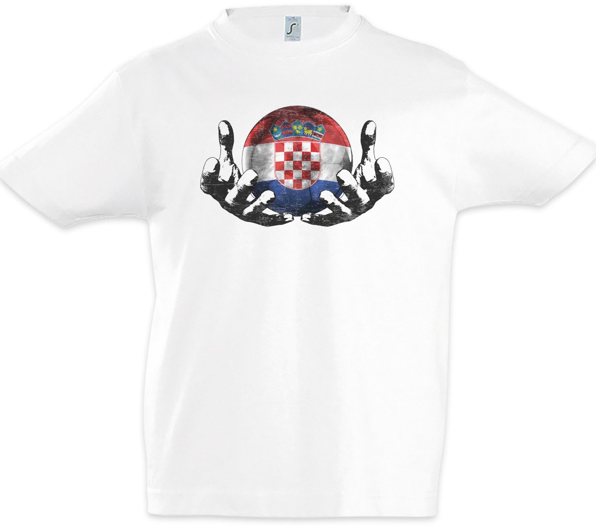 Print-Shirt Croatia Football Magic Ball Kinder T-Shirt Kroatien Kroatisch