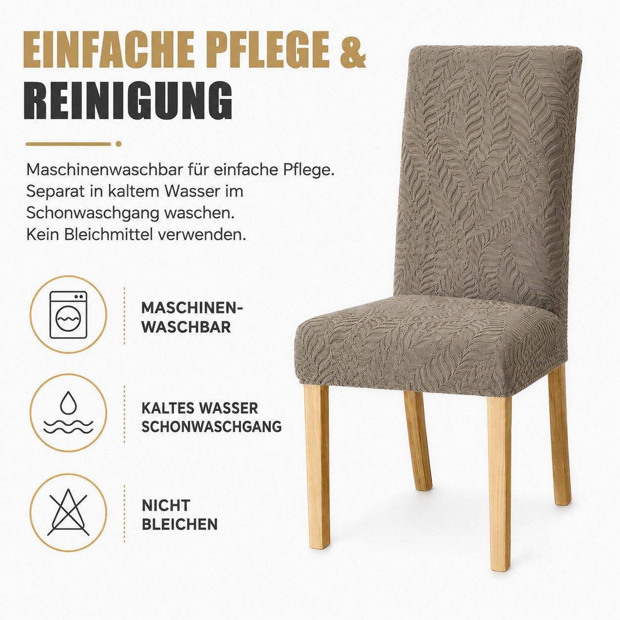 BlingBin Stuhlhusse Stretch Stuhlhussen für Esszimmer,waschbar Dekoration Stuhlschutz, Komfort Stuhlbezug für Küche Esszimmer Hotel Bankett – Bild 2 von 5