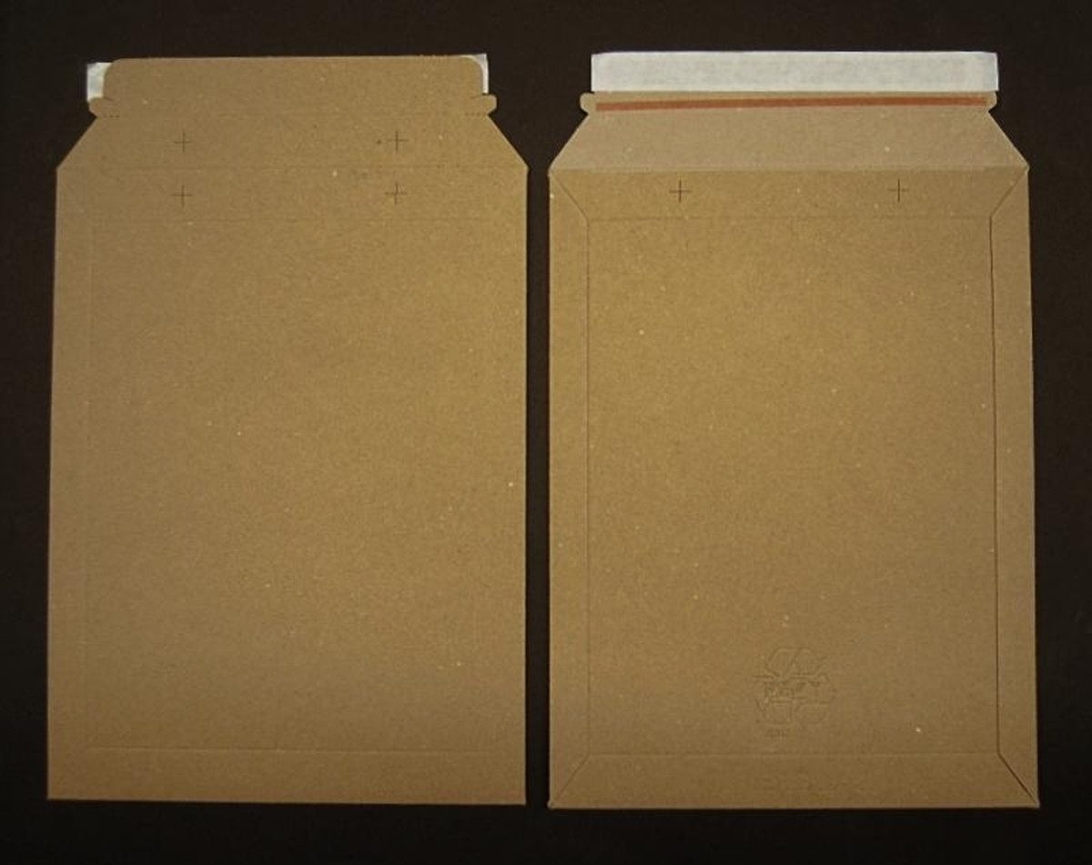 Blanke Briefhüllen Versandtasche Vollpapptaschen 240x315mm 500g/qm haftklebend VE=100 Stück.