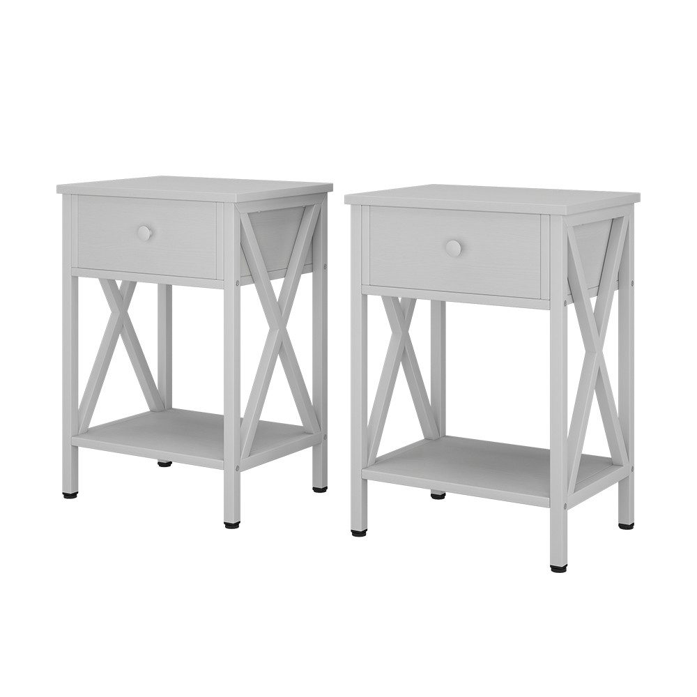 Vicco Nachtschrank Keno, Weiß, 40 x 55 cm 2er Set günstig online kaufen