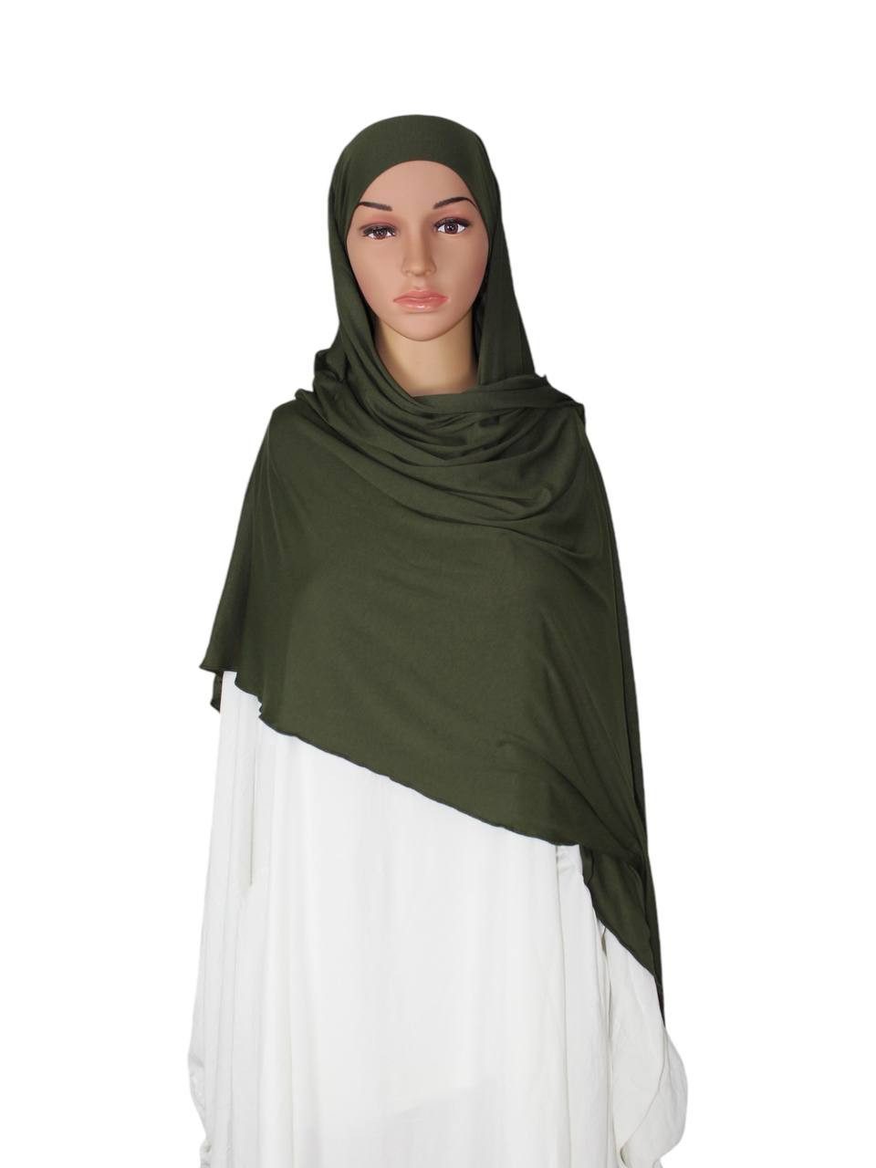 Aymasal Hijab XXL Jersey luxuriance Hijab mit integriertem Bone Scarf Kopftuch XXL Jersey Hijab mit Bonnet Kopftuch dehnbar luxuriös elegant