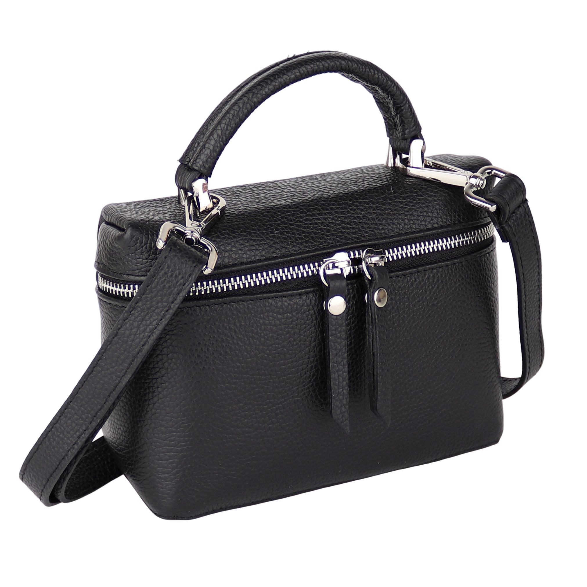MIRROSI Henkeltasche Damen kleine Tasche aus Echtleder Schultertasche 20x15x8 cm, mit passendem Schulterriemen für vielseitigen Einsatz