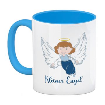 speecheese Tasse Kleiner Engel Kaffeebecher in hellblau mit niedlichem Schutzengel