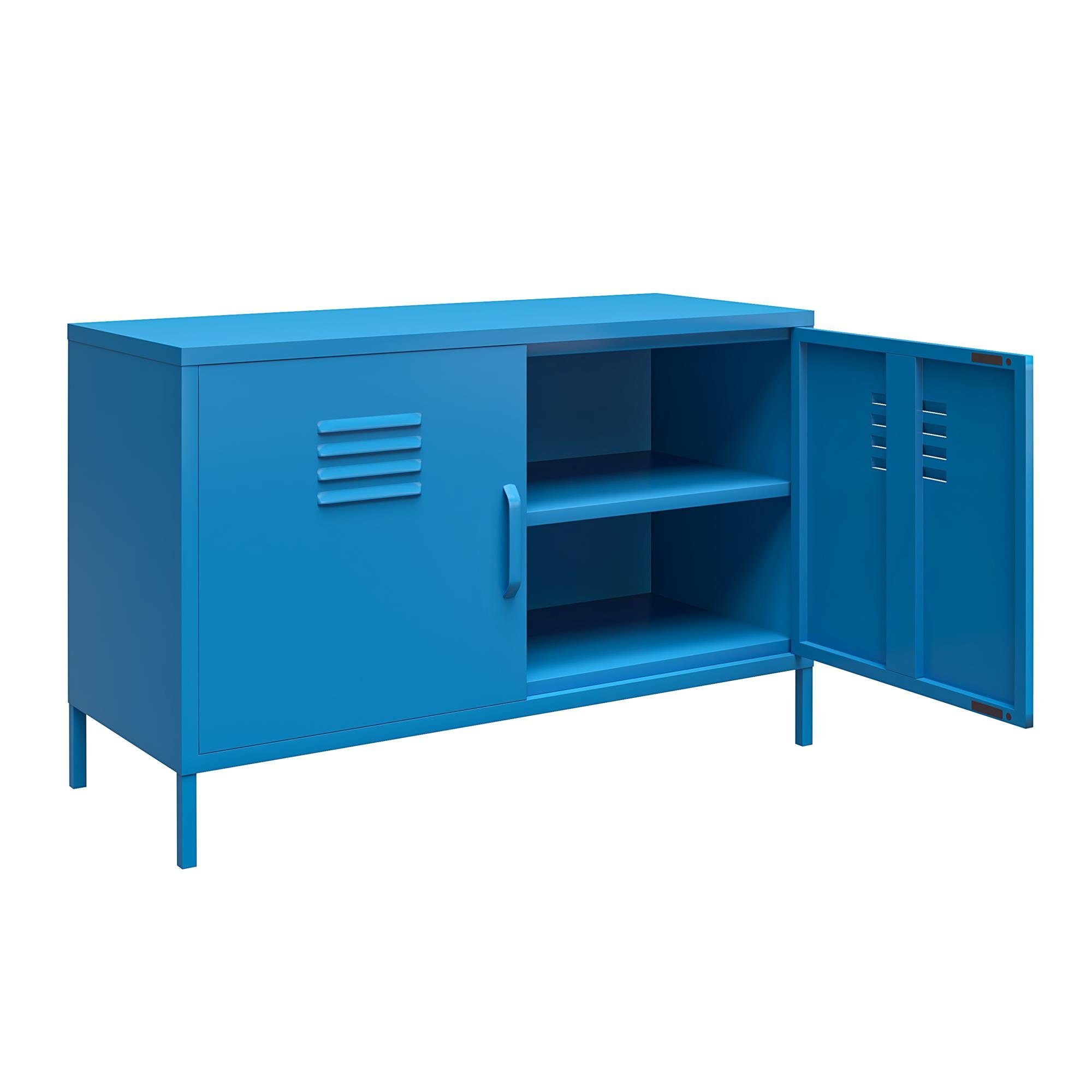 loft24 cm 2 Retro 100 blau Türen, Spint Breite Sideboard Metall, Design, Cache, Schrank,