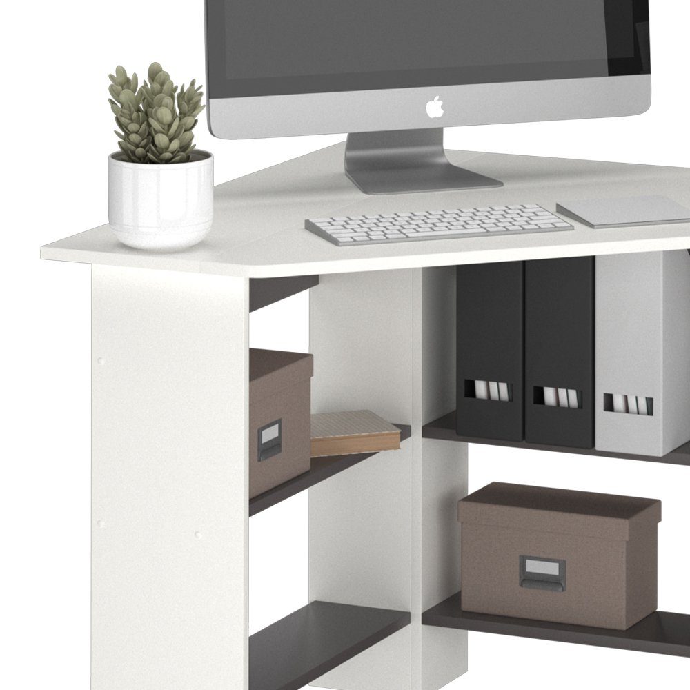 Vicco 90x90cm Schreibtisch ARION EckBürotisch Weiß Computertisch