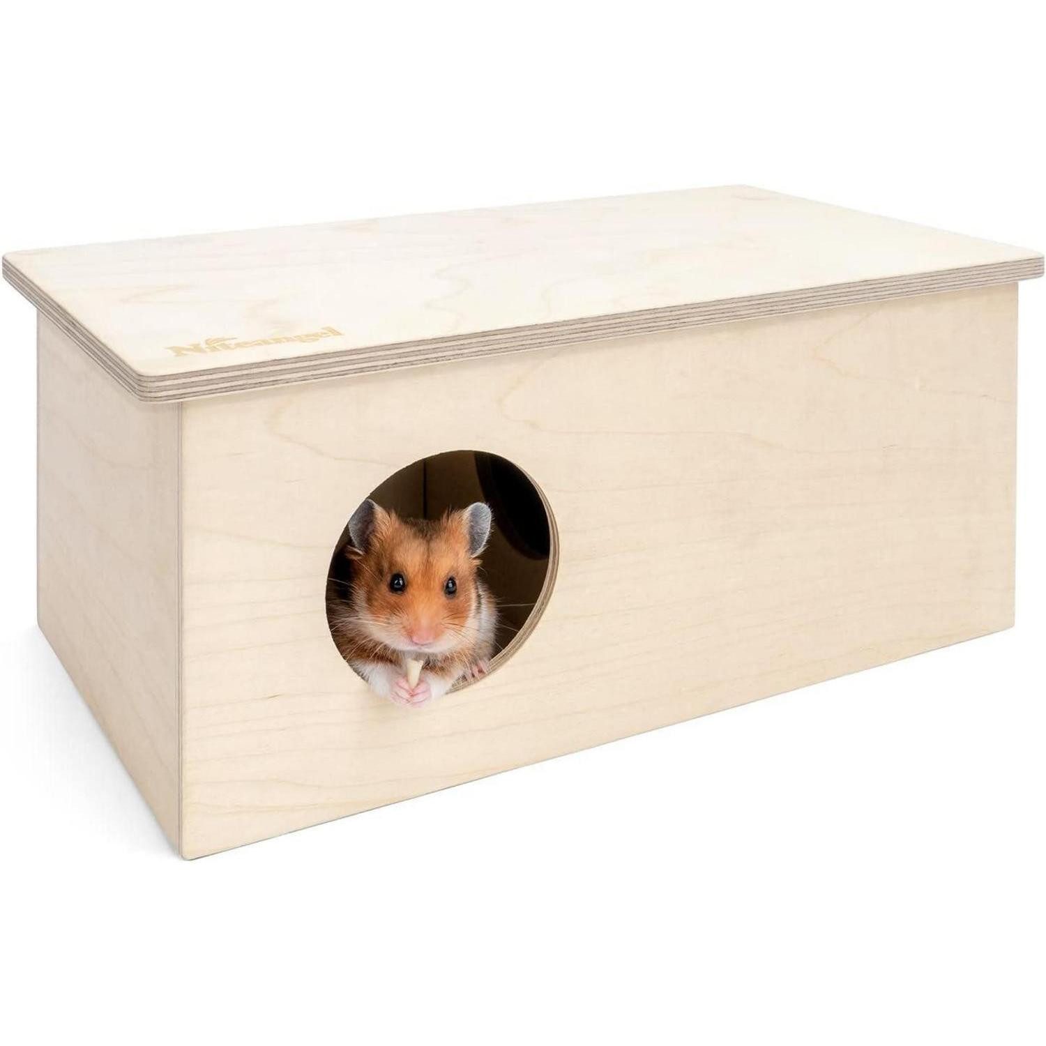 LuxusKollektion Nagerhaus Hamsterlabyrinth Birkenkammer Waldhaus Versteck mit 2 Kammern groß