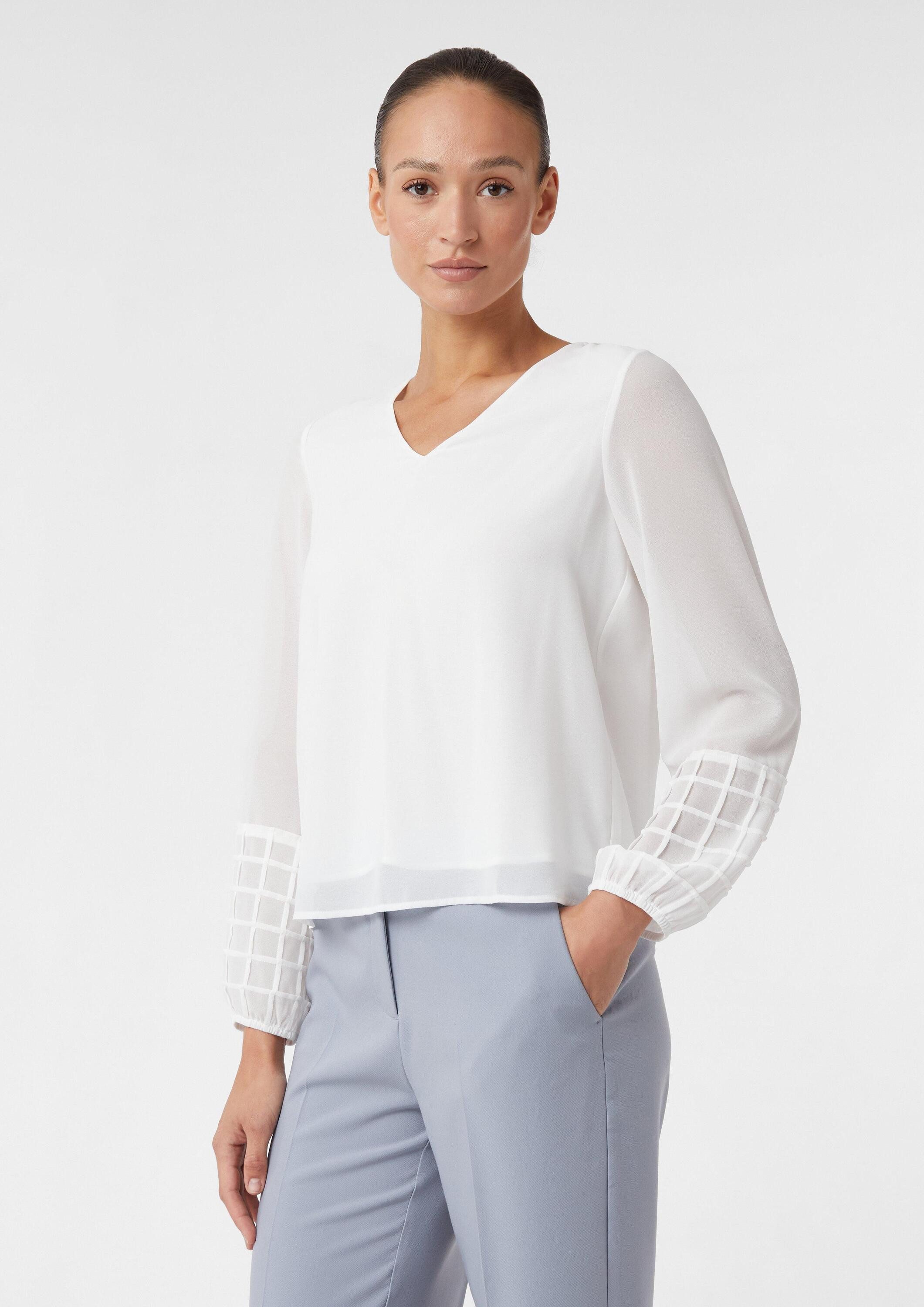 comma Langarmbluse Bluse Chiffonbluse aus Viskose mit Biesendetails günstig online kaufen