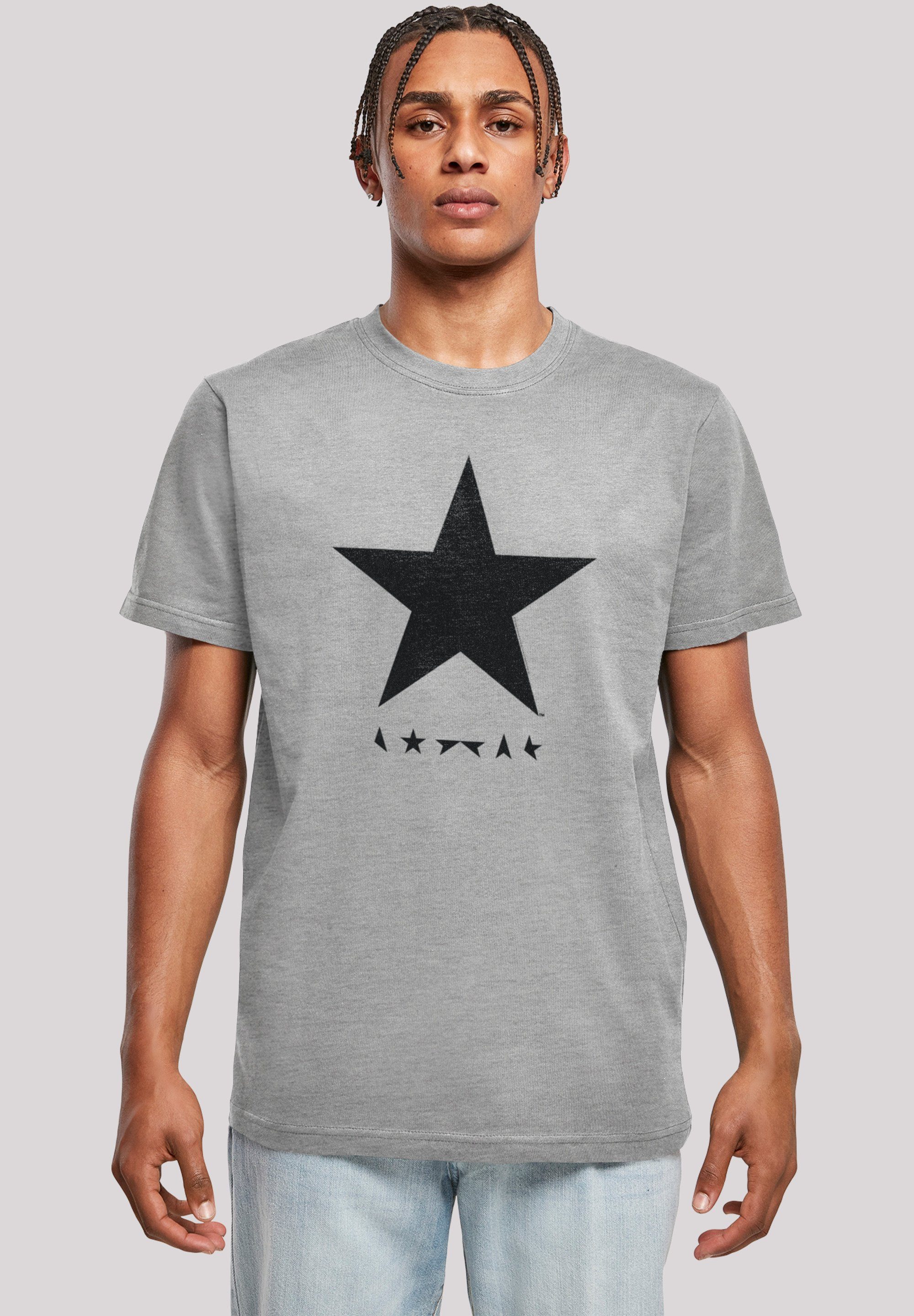 F4NT4STIC T-Shirt David Bowie Star Logo Print grey heather