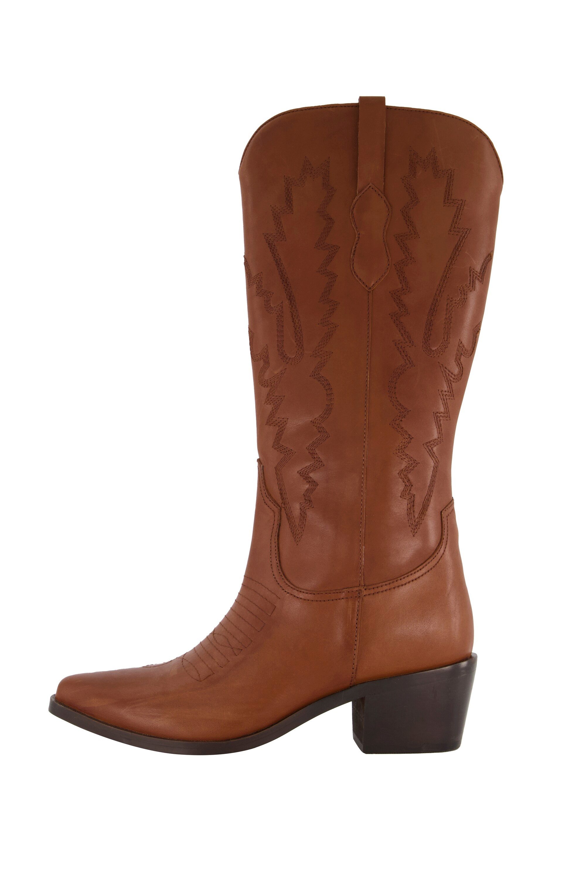 Ulla Popken Leder-Cowboystiefel XXL-Schaft Westernstiefel Stiefel günstig online kaufen