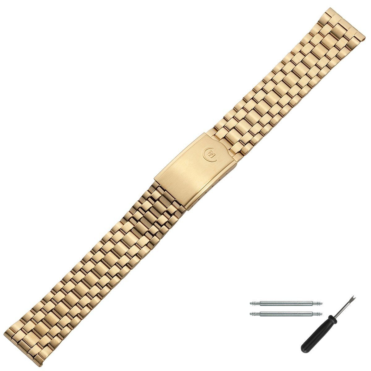 MARBURGER Uhrenarmband 18mm Edelstahl Gold