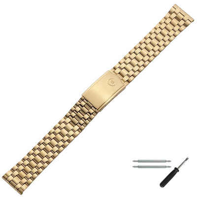 MARBURGER Uhrenarmband 18mm Edelstahl Gold