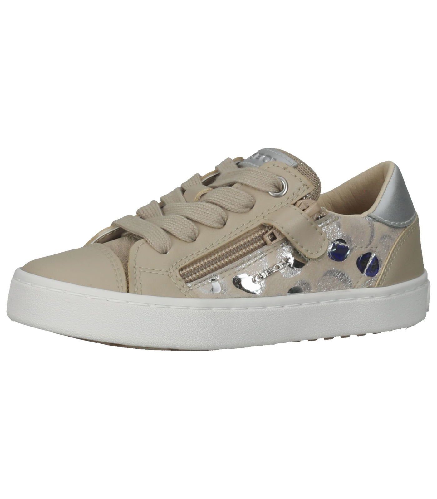 Silber Sneaker Sneaker Leder/Synthetik Geox Beige