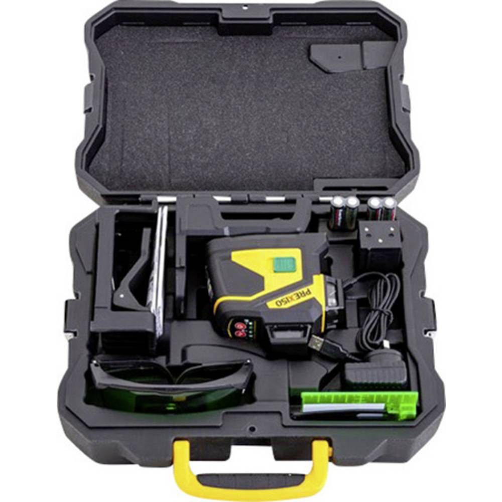PREXISO Nivellierkeil 360°-Linienlaser grüner Laser, inkl. 360° Laser, inkl. Akku, inkl. Box